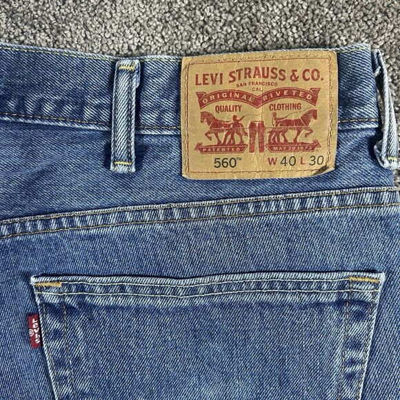 Levi's 560 Mens Jeans Loose Fit Tapered Leg Blue 40x30 - Picture 15 of 16